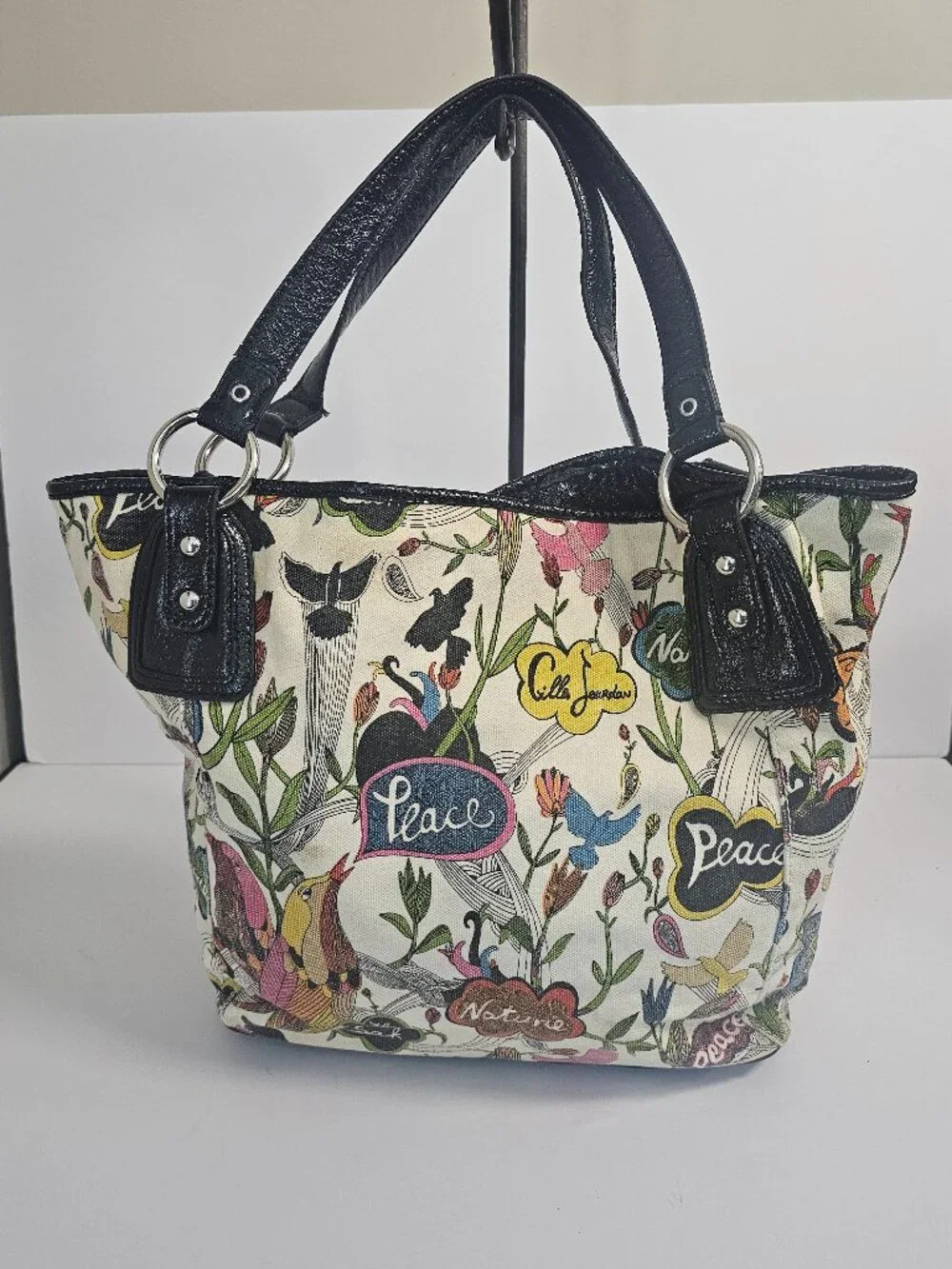 The Sak Bag Shoulder Peace Floral Canvas Boho Casual